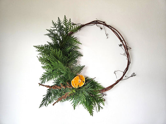 White cedar & orange wreath